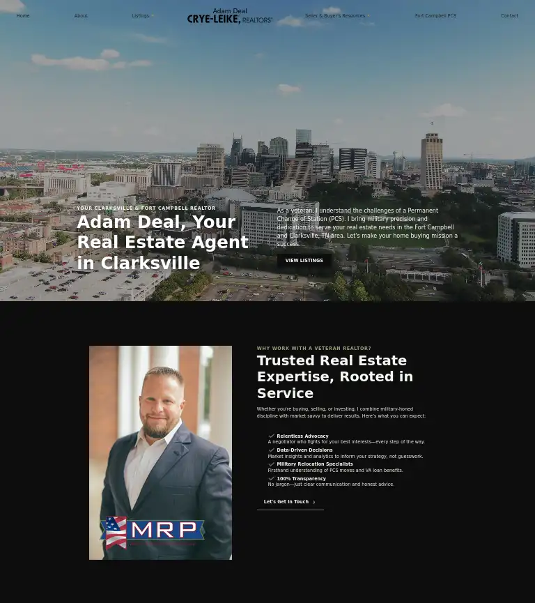 Screenshot of the 615sold.com website